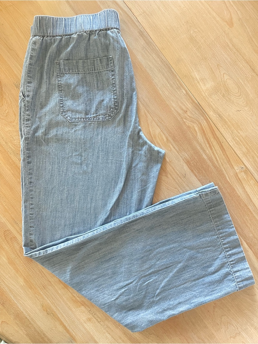 Talbots 100% Cotton Chambray Pants Size 8 Modern relaxed Fit vacation Ready - Picture 12 of 16